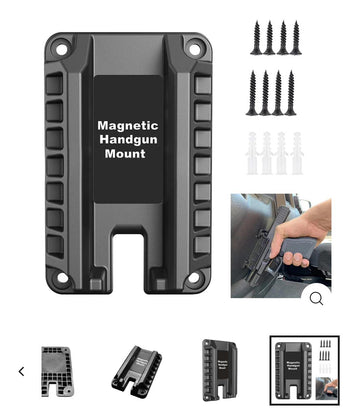 Magnetic Gun Holster Holder Gun Magnet Mount Concealed Quick Draw Loaded Fits Flat Top Hand for Handgun Glock 17 19